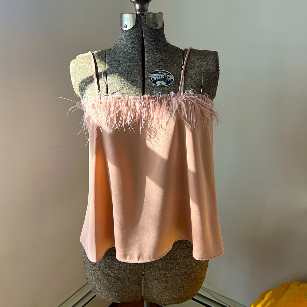 Zara Feather Trimmed Tank